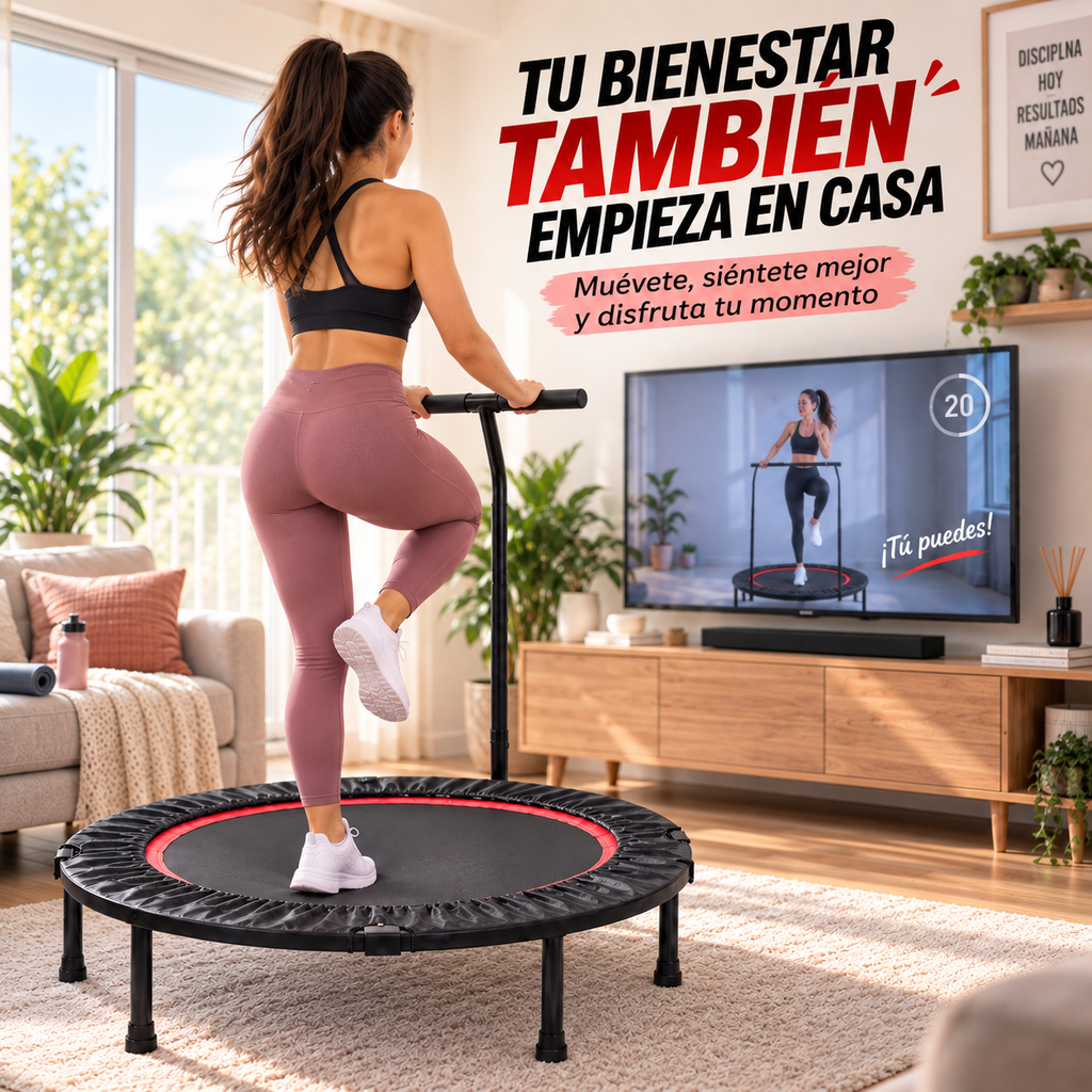 Trampolin Jumpin  de Ejercicio + Barra