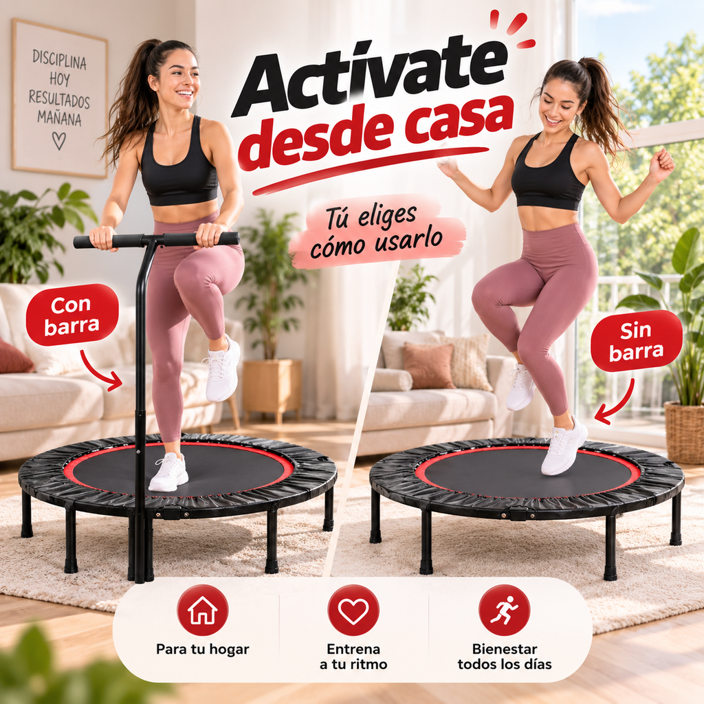 Trampolin Jumpin  de Ejercicio + Barra