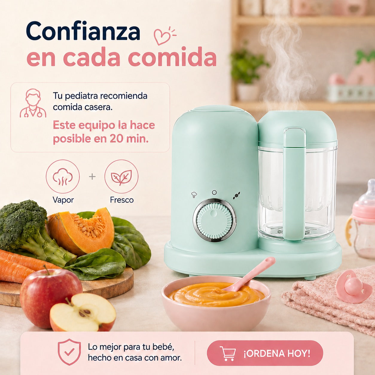 Procesador 4 en 1 para Bebé | Fácil, Rápido y Práctico