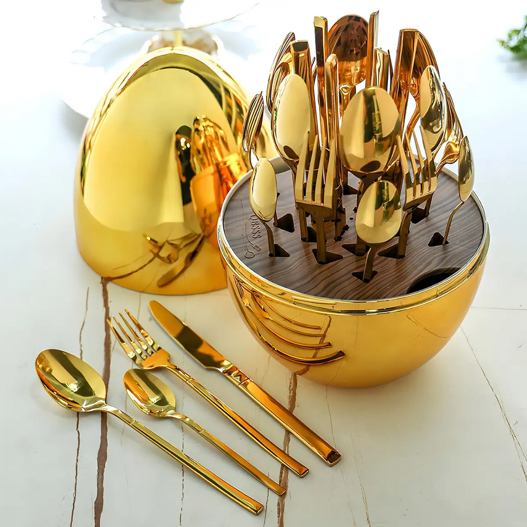 Set de Cubiertos Premium 24 Piezas | Elegancia para tu Mesa