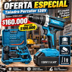 Kit Taladro Percutor 128v - 12 + Maleta con Accesorios