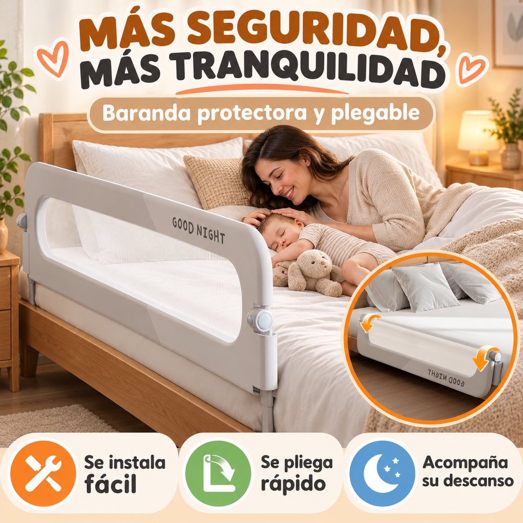 Baranda Seguridad Para Bebe Plegable